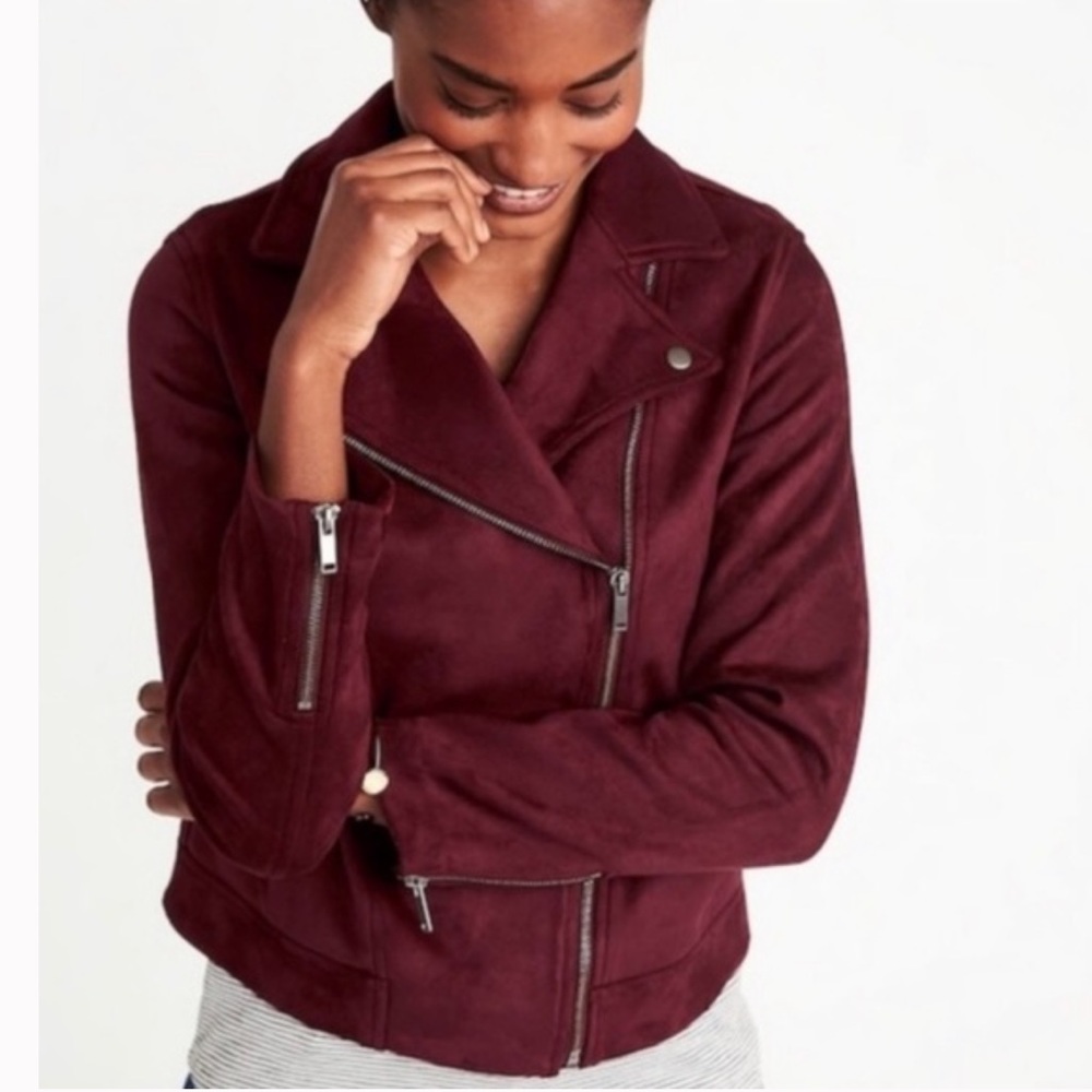 NWOT! OLD NAVY - burgundy faux suede jacket, size S, in perfect condition